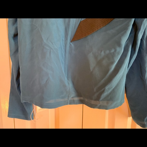 Auth Givenchy Asymmetric Ruffle-front silk top Blue sz 42 - Picture 7 of 13